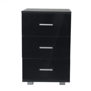 Nachttisch Flurschrank 3 Schubladen 63 cm hoch schwarz