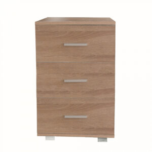 Nachttisch Flurschrank 3 Schubladen 63 cm hoch hellbraun