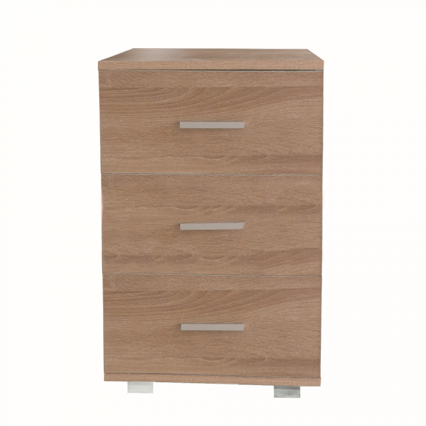 Nachttisch Flurschrank 3 Schubladen 63 cm hoch hellbraun