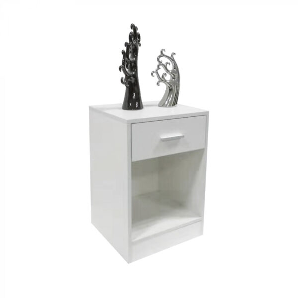 Nachttisch Flurschrank mit Schublade offenem Staufach 60 cm hoch weiß - VDD World DE