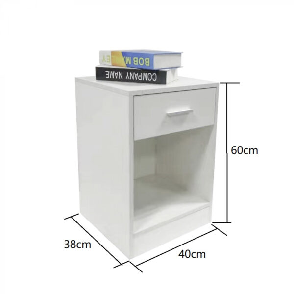 Nachttisch Flurschrank mit Schublade offenem Staufach 60 cm hoch weiß - VDD World DE