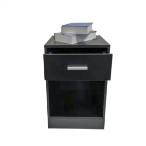 Nachttisch Flurschrank mit Schublade und offenem Staufach 60 cm hoch schwarz