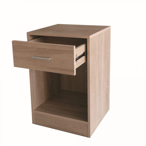 Nachttisch-Dielenschrank - mit Schublade offenem Staufach - 60 cm hoch - hellbraun - VDD World DE