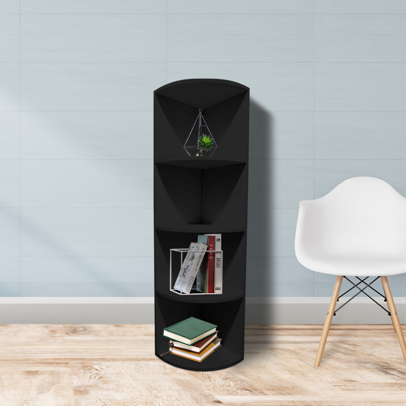 Corner wardrobe - compartment cabinet - corner unit - 130 cm high - black - alternatives Bild