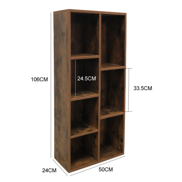   Bücherregal Vakkie 7 offener Schrank – Wandschrank – dunkelbraun