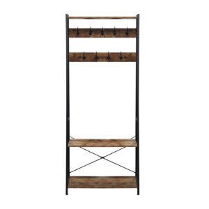 Industrielle Garderobe mit Bank und Schuhregal – cool und stilvoll!