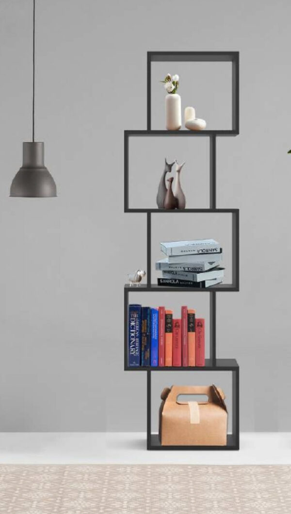 Regalschrank Raumteiler Stapelwürfel Design Yoep offen 5 Fächer schwarz - VDD World DE