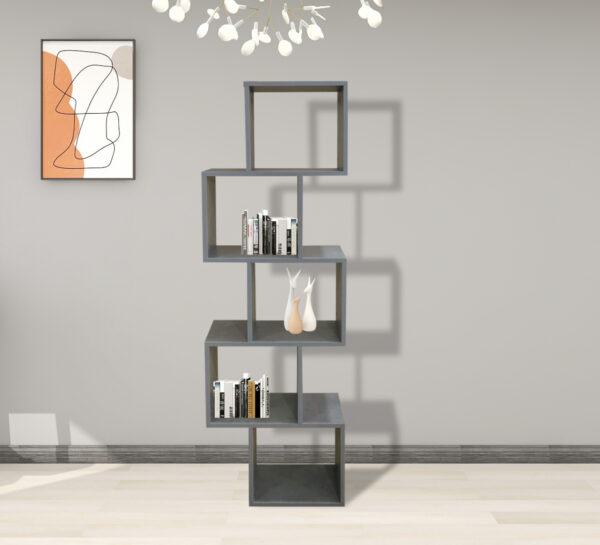 Regal Schrank Raumteiler Stapelwürfel Design Yoep 5 Fächer grau Betonoptik - VDD World DE