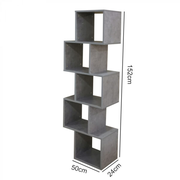 Regal Schrank Raumteiler Stapelwürfel Design Yoep 5 Fächer grau Betonoptik - VDD World DE
