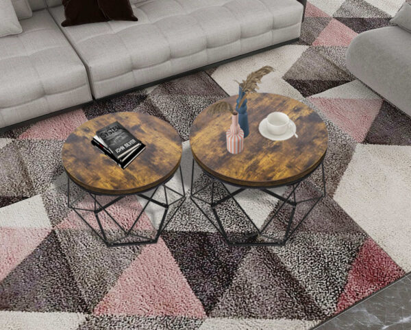 VDD Beistelltische 2er Set - Couchtisch im industriellen Vintage-Stil - VDD World DE