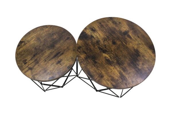VDD Beistelltische 2er Set - Couchtisch im industriellen Vintage-Stil - VDD World DE