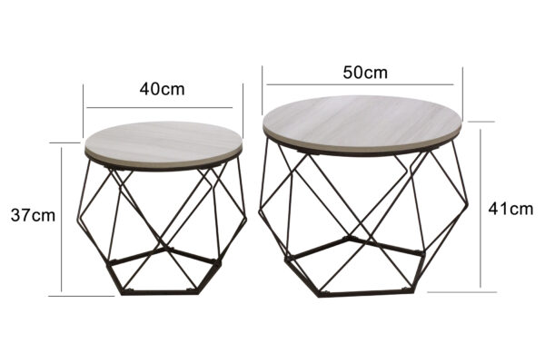 VDD Beistelltisch im industriellen Vintage-Stil - Couchtische - 2er-Set - VDD World DE