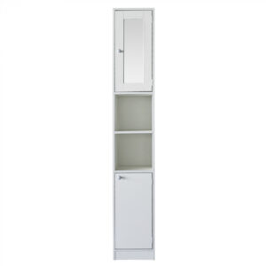Säulenschrank Badezimmer - Aufbewahrungsschrank Badezimmer oder Flur - mit Spiegel - 180 cm hoch