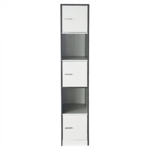 Säulenschrank Badezimmer - Schrank Badezimmer Schlafzimmer oder Flur - 180 cm hoch - grau
