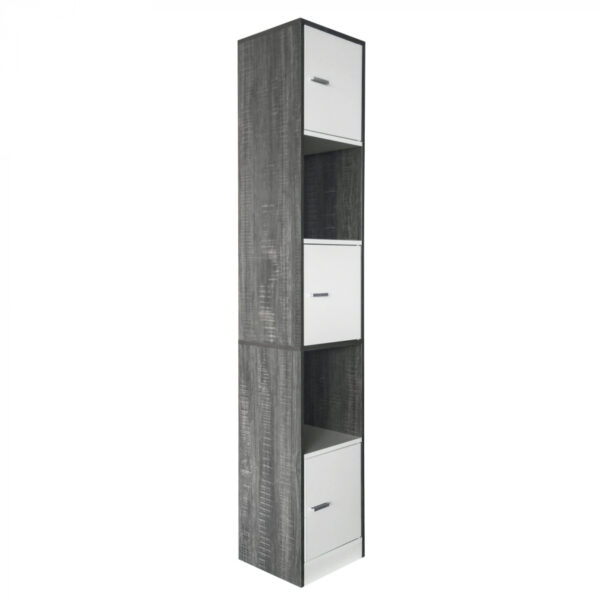   Säulenschrank Badezimmer – Schrank Badezimmer Schlafzimmer oder Flur – 180 cm hoch – grau