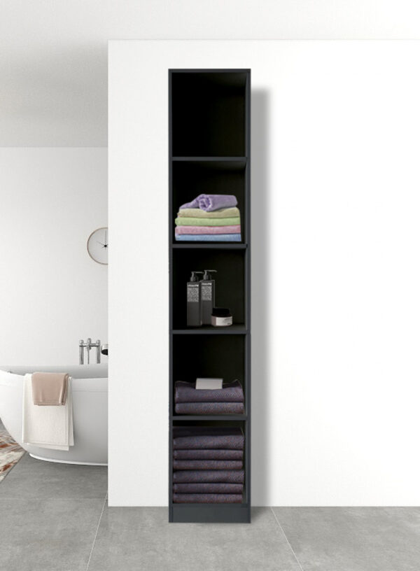 Säulenschrank 5 offene Fächer - Aufbewahrungsschrank Badezimmer Schlafzimmer oder Flur - 180 cm hoch - VDD World DE
