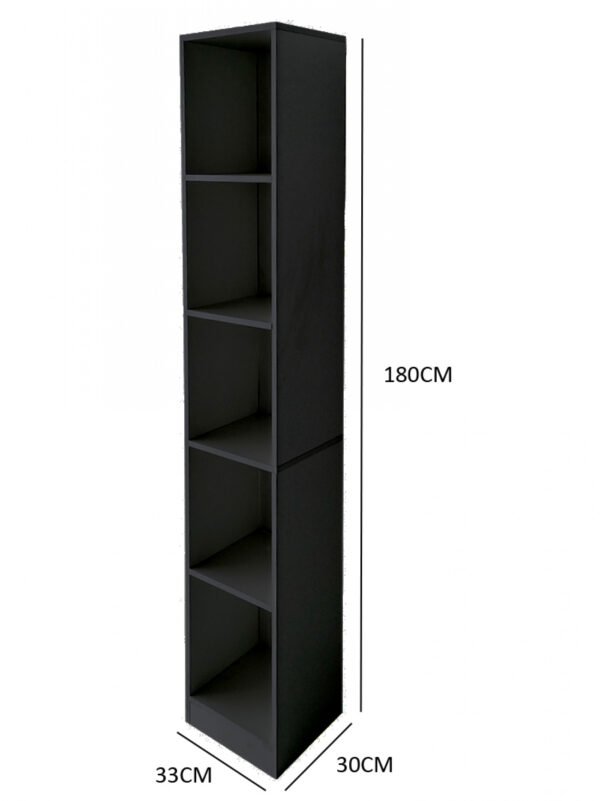 Säulenschrank 5 offene Fächer - Aufbewahrungsschrank Badezimmer Schlafzimmer oder Flur - 180 cm hoch - VDD World DE