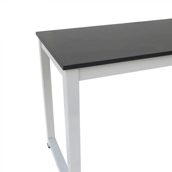   Schreibtisch Computertisch – Küchentisch – Metall Holz – 120 cm x 60 cm – weiß mit schwarzer Tischpl