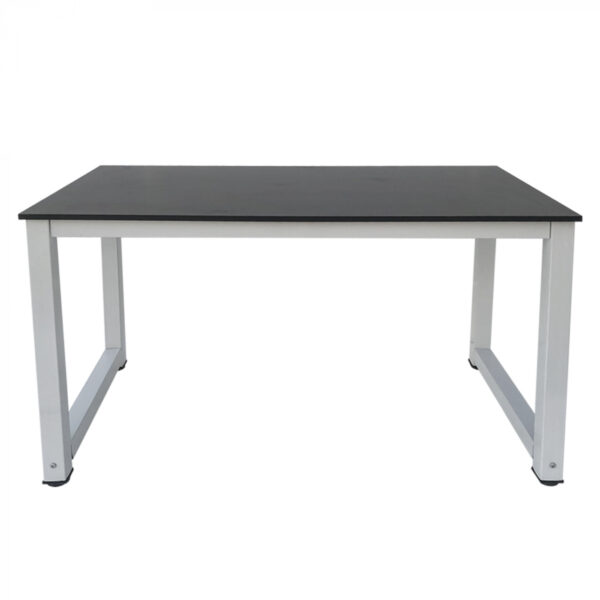   Schreibtisch Computertisch – Küchentisch – Metall Holz – 120 cm x 60 cm – weiß mit schwarzer Tischpl