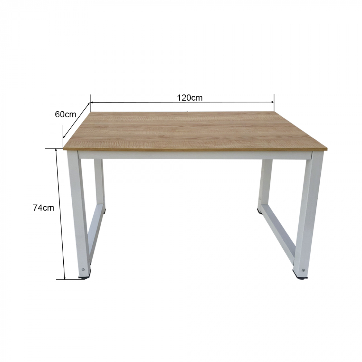 Schreibtisch Computertisch - Küchentisch - Metall Holz - 120 cm x 60 cm - weiß mit brauner Tischplat - VDD World DE Schreibtisch Computertisch - Küchentisch - Metall Holz - 120 cm x 60 cm - weiß mit brauner Tischplat - VDD World DE