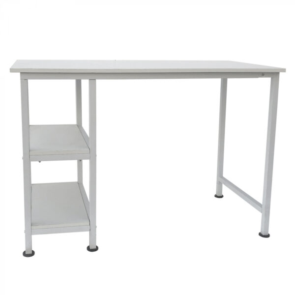   Schreibtisch Computertisch – mit Ablagefächern – weißes Metallholz – 110 cm breit