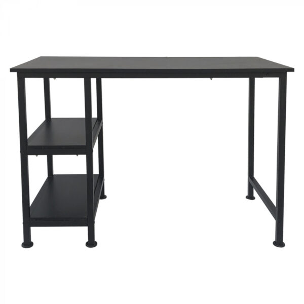 Schreibtisch-Computertisch - mit Ablagefächern - schwarzes Metallholz - 110 cm breit - VDD World DE