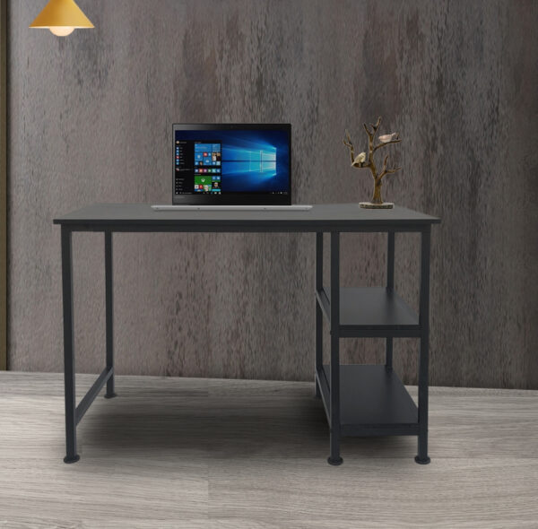 Schreibtisch-Computertisch - mit Ablagefächern - schwarzes Metallholz - 110 cm breit - VDD World DE