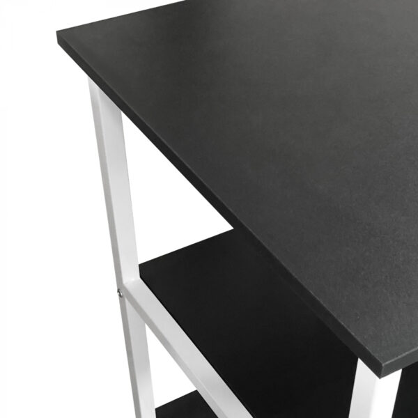 Schreibtisch Computertisch - mit Ablagefächern - 110 cm breit - weiß schwarz - VDD World DE