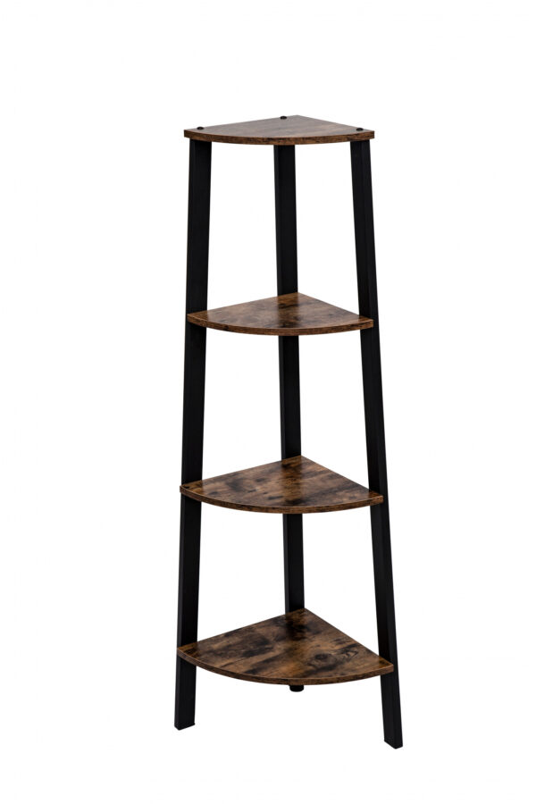 Eckschrank Tough Metal Wood Industrial Design Bücherregal 125 cm hoch schwarz - VDD World DE