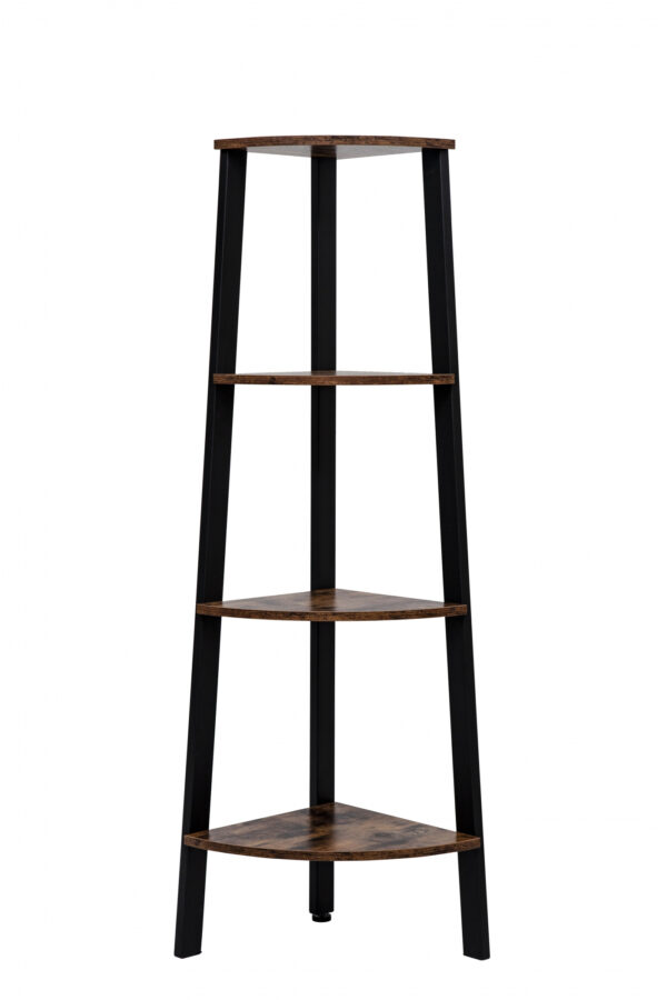 Eckschrank Tough Metal Wood Industrial Design Bücherregal 125 cm hoch schwarz - VDD World DE