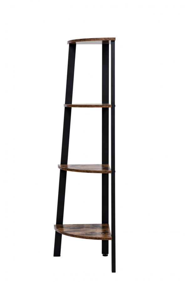 Eckschrank Tough Metal Wood Industrial Design Bücherregal 125 cm hoch schwarz - VDD World DE