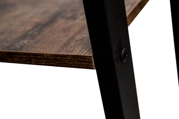 Eckschrank Tough Metal Wood Industrial Design Bücherregal 125 cm hoch schwarz - VDD World DE