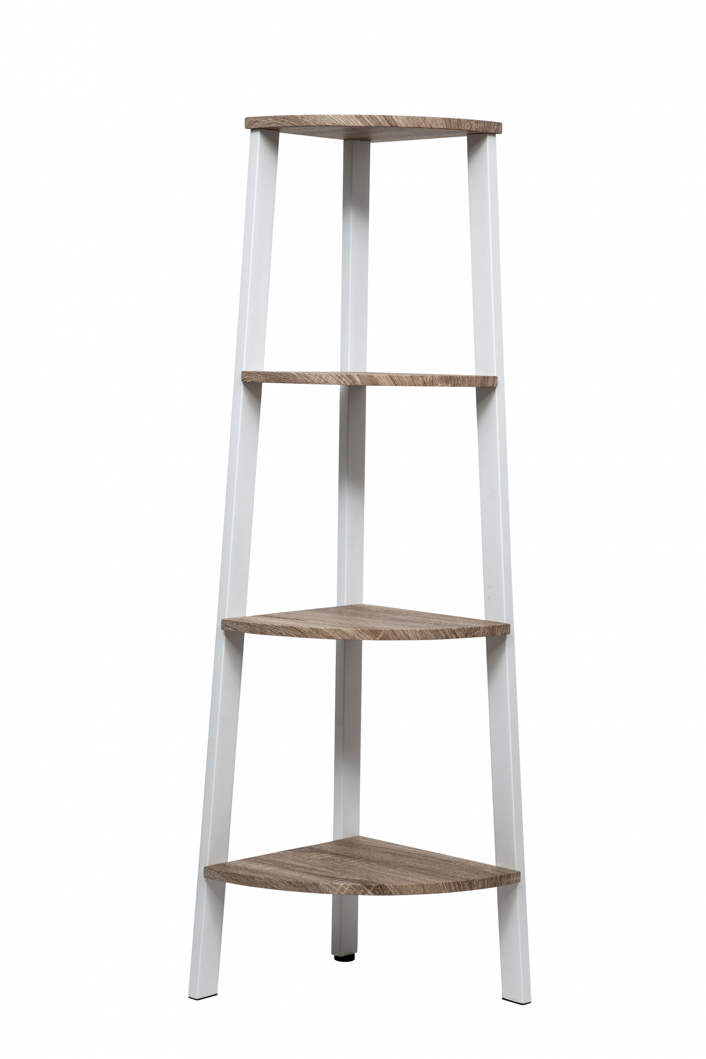 Eckschrank Robustes Metall Holz Industriedesign Bücherregal 125 cm hoch weiß - alternatives Bild