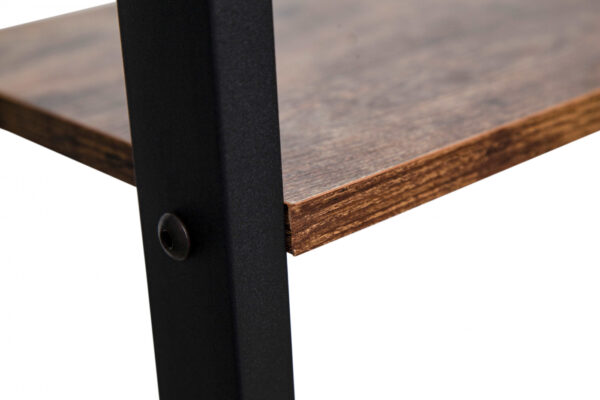Wandschrank Robustes Metall, Holz, Industriedesign, offenes Bücherregal, 137 cm hoch, schwarz - VDD World DE