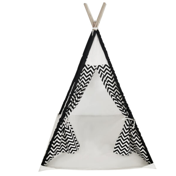   Wigwam Tipi Spielzelt Floortje – Indianerzelt – mit Bodenkissen – Leinen und Baumwolle
