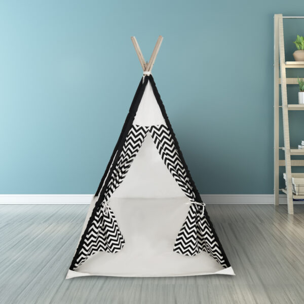   Wigwam Tipi Spielzelt Floortje – Indianerzelt – mit Bodenkissen – Leinen und Baumwolle