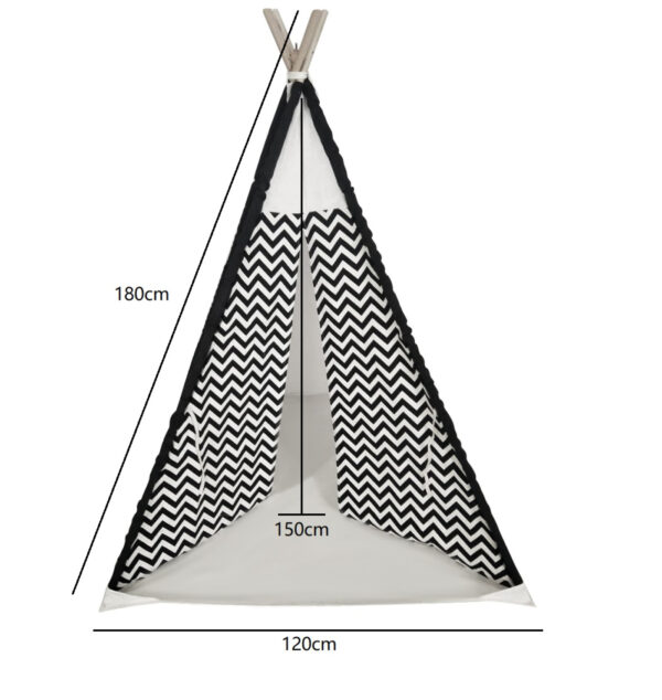   Wigwam Tipi Spielzelt Floortje – Indianerzelt – mit Bodenkissen – Leinen und Baumwolle