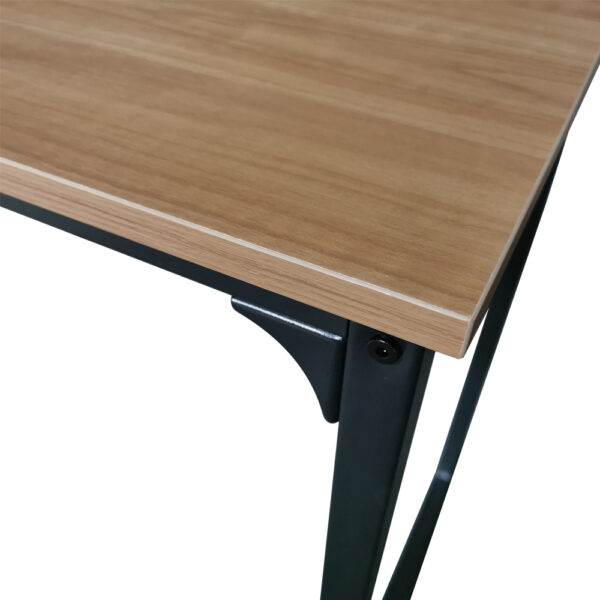 Schreibtisch Stoer - Laptoptisch - Computertisch - Industrie - schwarzes Metall hellbraunes Holz - VDD World DE