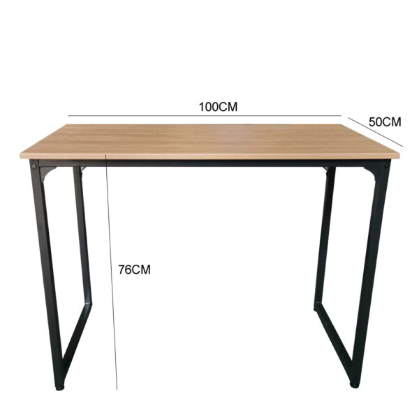 Schreibtisch Stoer - Laptoptisch - Computertisch - Industrie - schwarzes Metall hellbraunes Holz - VDD World DE