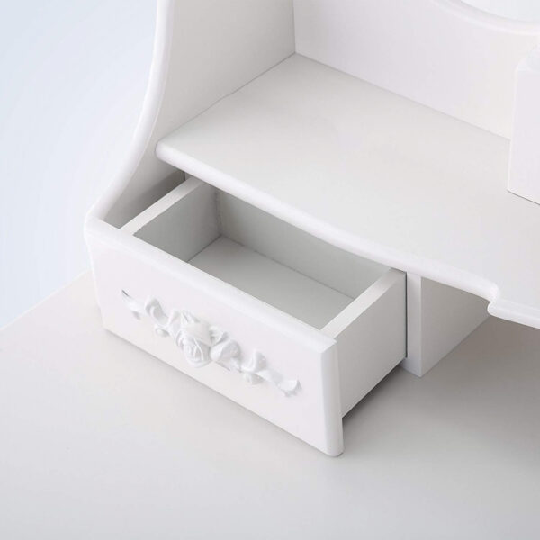   Schminktisch Make-up Schminktisch Toilette mit Spiegel und Hocker weiß