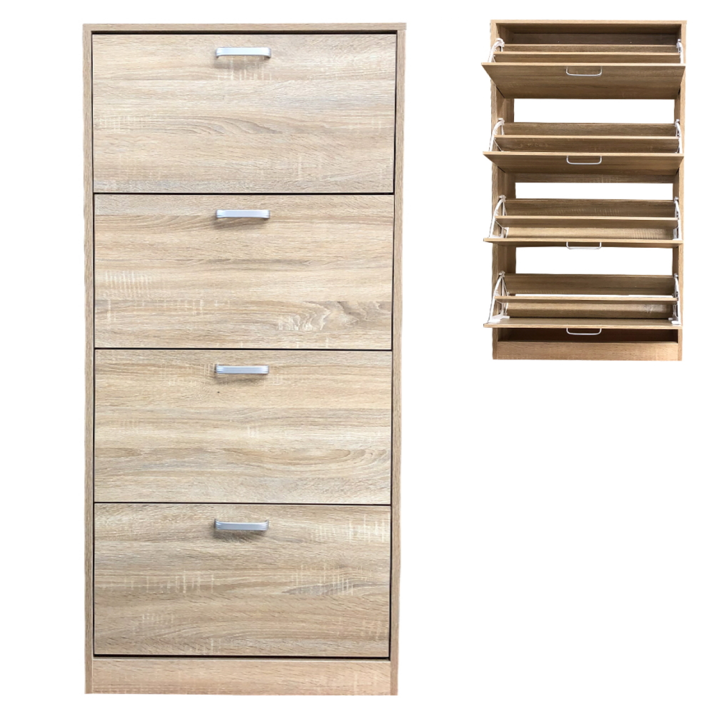 Schuhschrank Schuhregal Sipos Holz 3 Fächer weiß