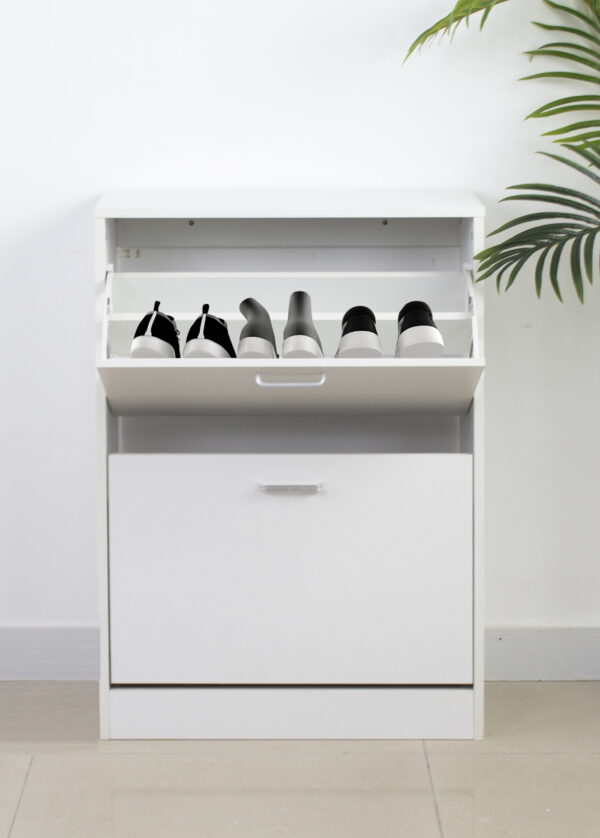 Schuhschrank - Schuhregal - 2 Fächer - weiß - VDD World DE