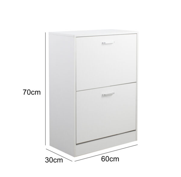 Schuhschrank - Schuhregal - 2 Fächer - weiß - VDD World DE