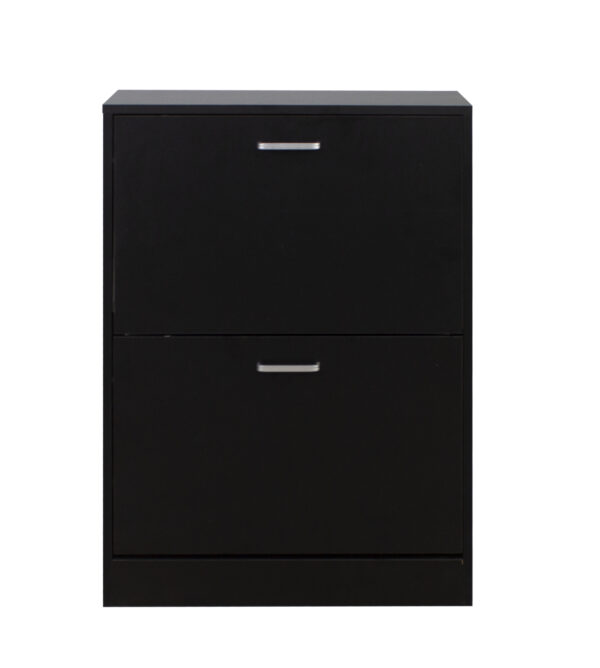 Schuhschrank - Schuhregal - 2 Fächer - schwarz - VDD World DE