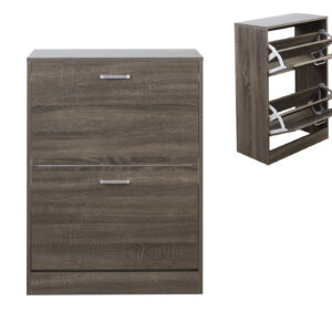 Schuhschrank - Schuhregal - 2 Fächer - dunkelbraun