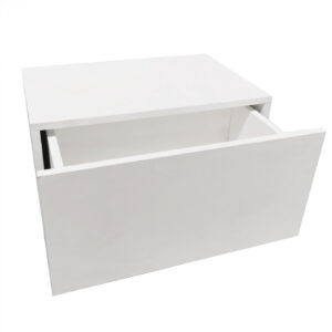 Schwebender Nachttisch - Hängedielenschrank - mit Schublade - 50 cm breit - weiß