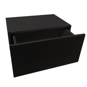 Schwebender Nachttisch - Hängeschrank - mit Schublade - 50 cm breit - schwarz
