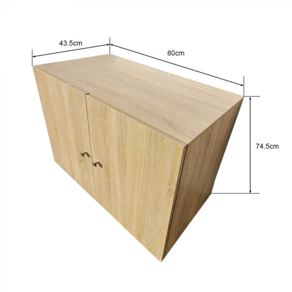   Aktenschrank Tijn – Aufbewahrungsschrank multifunktional – 74 cm hoch – hellbraun Sonoma