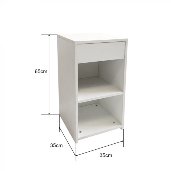 Nachttisch Flurschrank 65 cm hoch weiß - VDD World DE