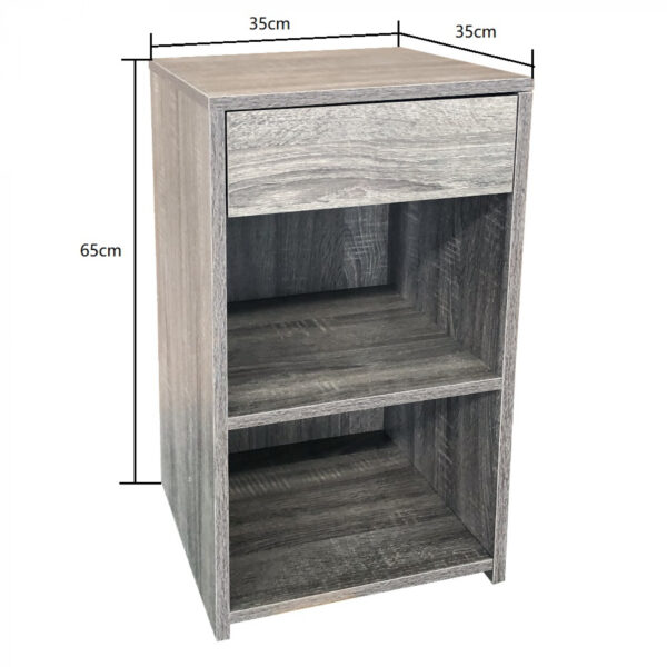 Nachttisch - Flurschrank - 65 cm hoch - grau - VDD World DE